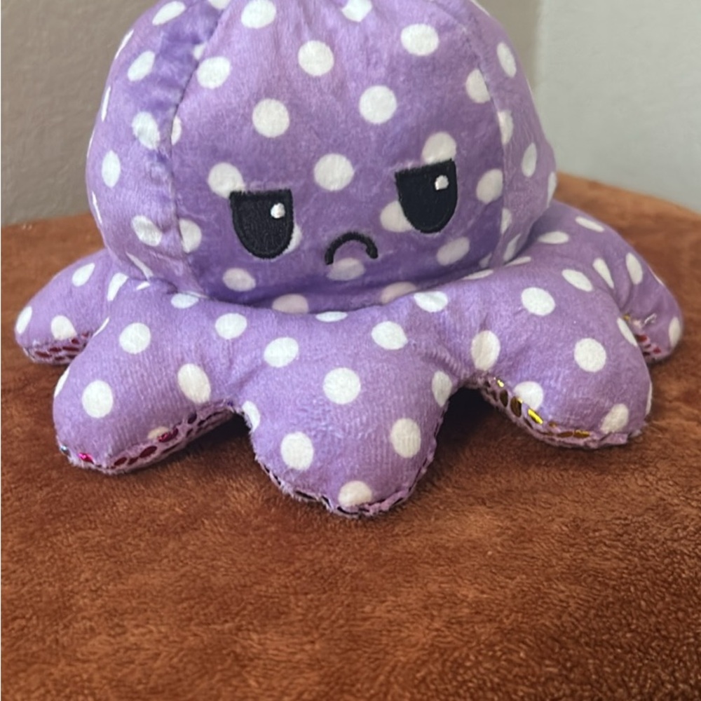 Purple Polka Dot Plush Octopus